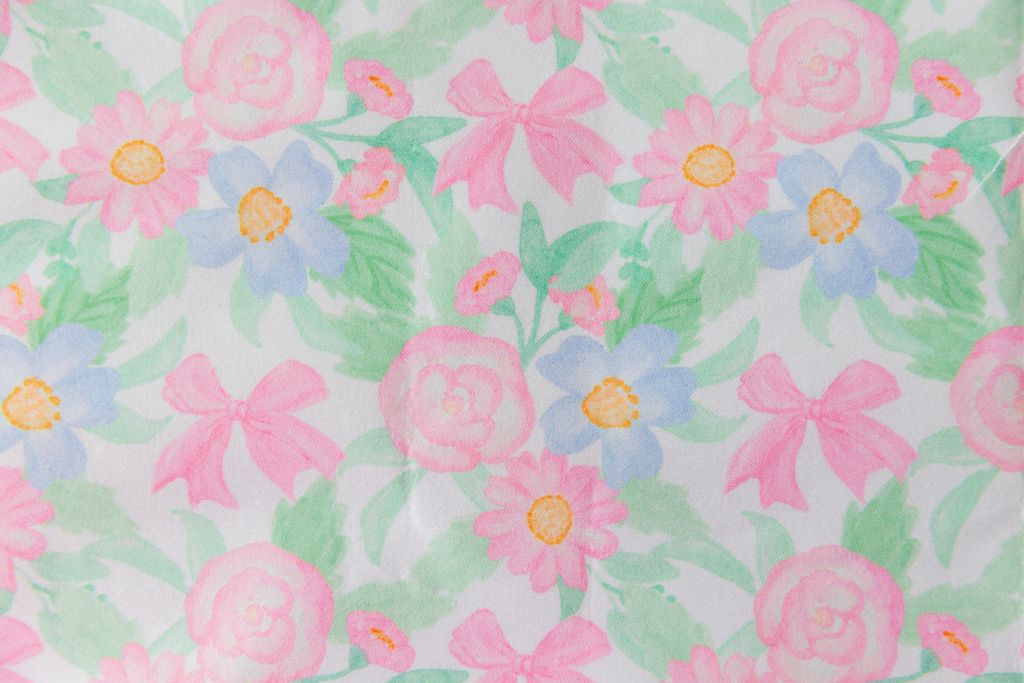 Pastel Garden Floral Appliqué Fabric by the Yard | Ready to Ship