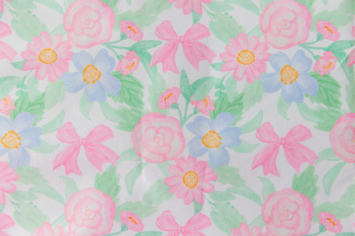 Pastel Garden Floral Appliqué Fabric by the Yard | Ready to Ship