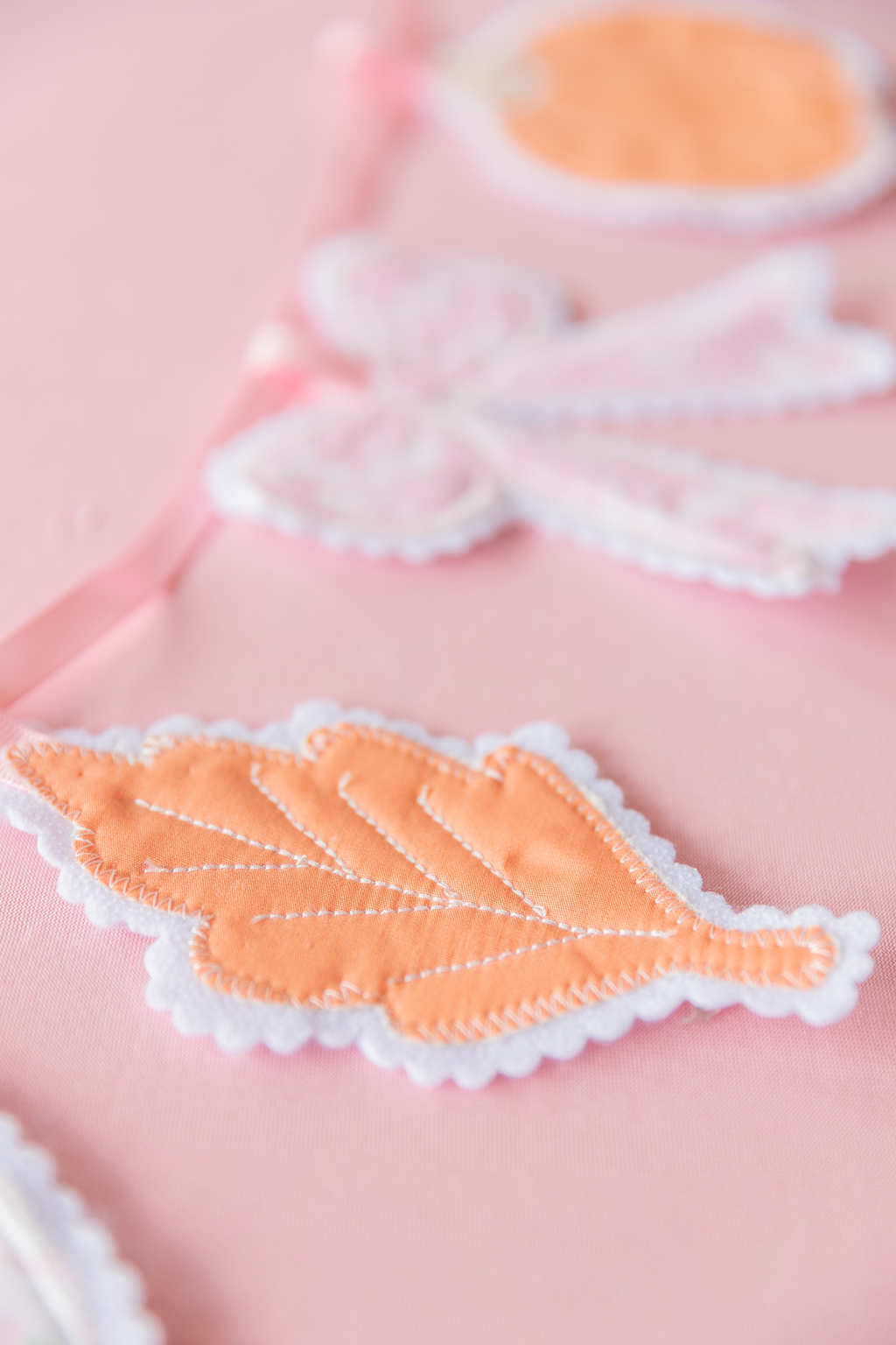 Pretty Pumpkin Patch Banner – Handmade Fabric Pumpkin & Bow Fall Garland