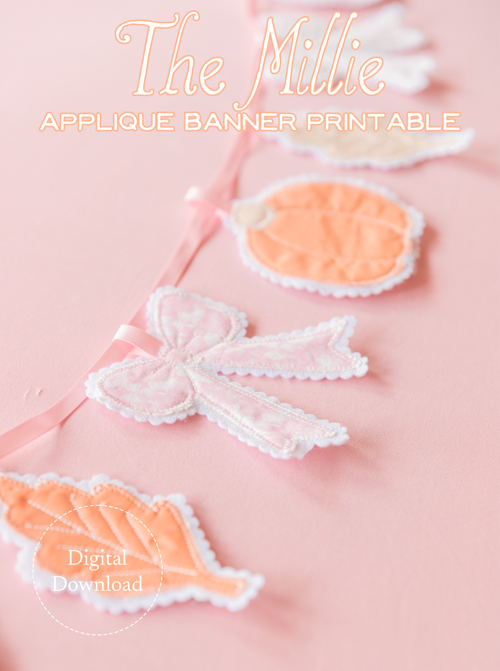 The Millie | Fall Pumpkin & Bow Appliqué Banner Printable