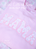 Hand Lettered Mama SVG Cut File | Preppy Appliqué Lettering Design